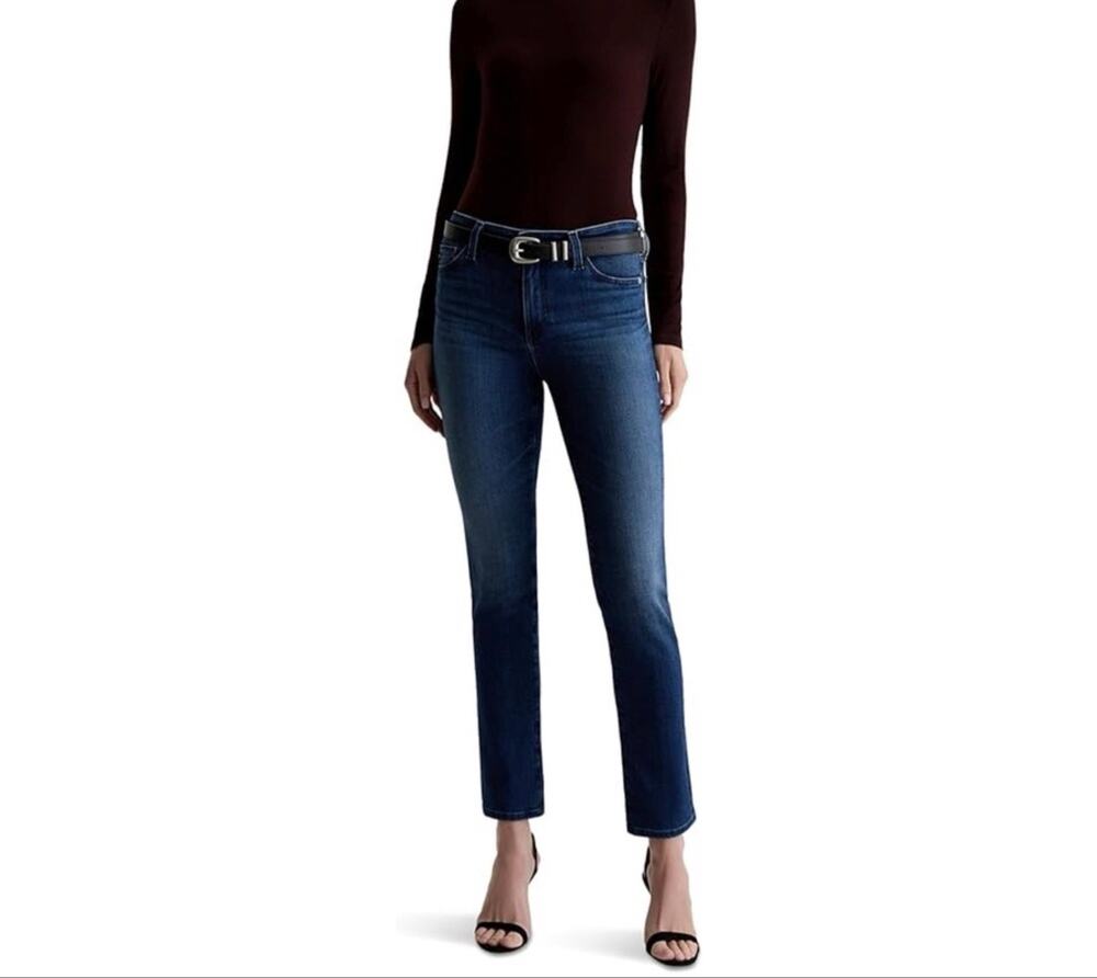 AG Adriana Goldschmied Mari Crop High Rise Slim Straight Jeans Womens Size 27